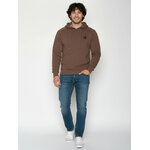 sweat à capuche homme GREENBOMB en coton bio, porté de dos, terre boisée