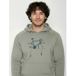 sweat à capuche homme en coton bio GOTS, détail du motif, vert mousse clair