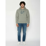 sweat à capuche homme GREENBOMB en coton bio, porté de dos, vert mousse clair