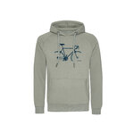 sweat à capuche homme GREENBOMB en coton bio dans son emballage, vert mousse clair