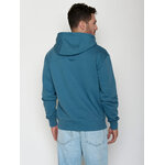 sweat à capuche homme en coton bio, vue portée en pied, bleu marée