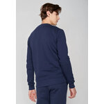 sweat homme GREENBOMB en coton bio, porté de dos, bleu marine