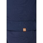 sweat homme en coton bio GOTS, détail des finitions, bleu marine
