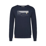 sweat homme GREENBOMB en coton bio dans son emballage, bleu marine