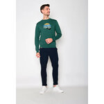 sweat homme en coton bio GOTS, détail du motif, vert jungle