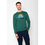 sweat homme GREENBOMB en coton bio, porté de dos, vert jungle