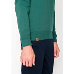 sweat homme en coton bio GOTS, détail des finitions, vert jungle