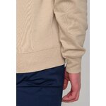 sweat à capuche homme en coton bio GOTS, détail des finitions, beige latte
