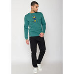 sweat homme en coton bio GOTS, détail du motif, vert jungle