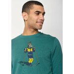 sweat homme GREENBOMB en coton bio, porté de dos, vert jungle