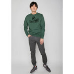 sweat homme en coton bio, vue portée en pied, vert bouteille