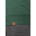 sweat homme en coton bio GOTS, détail des finitions, vert bouteille