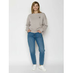 sweat femme en coton bio, vue portée en pied, sable