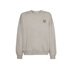 sweat femme en coton bio GOTS, détail des finitions, sable