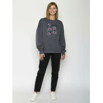 sweat femme GREENBOMB en coton bio, porté de dos, gris gravier