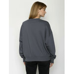 sweat femme en coton bio, vue portée en pied, gris gravier
