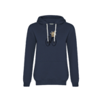 sweat à capuche femme GREENBOMB en coton bio dans son emballage, bleu marine
