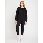 sweat femme en coton bio GOTS, détail du motif, noir