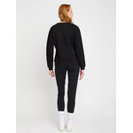 sweat femme GREENBOMB en coton bio, porté de dos, noir