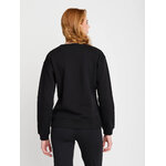 sweat femme en coton bio, vue portée en pied, noir