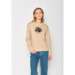 sweat femme GREENBOMB en coton bio, porté de dos, beige latte