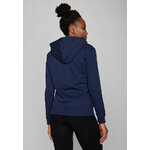 sweat à capuche femme GREENBOMB en coton bio, porté de dos, bleu marine