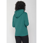 sweat à capuche femme en coton bio GOTS, détail du motif, vert jungle