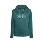 sweat à capuche femme GREENBOMB en coton bio dans son emballage, vert jungle