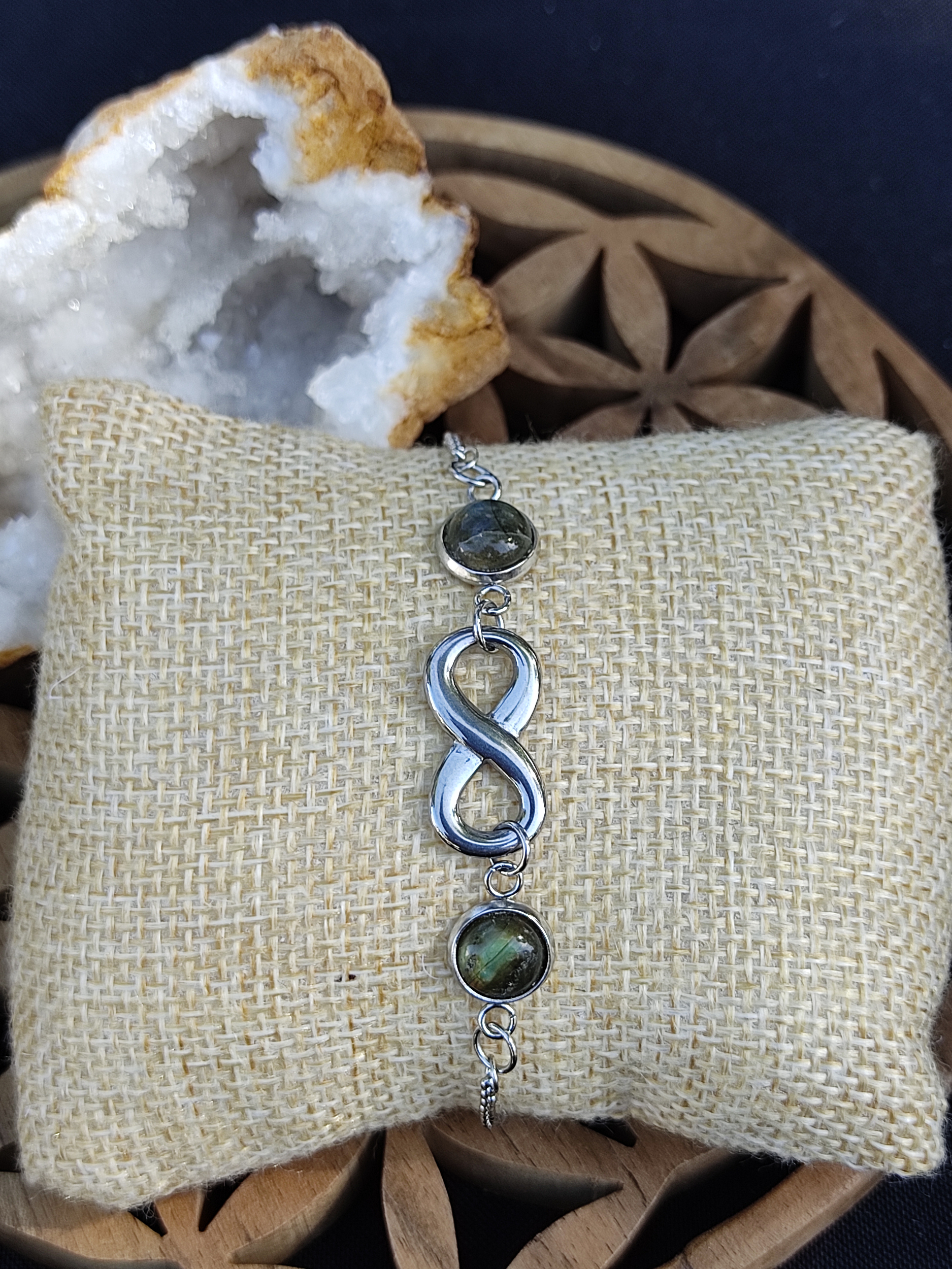 Bracelet Infini et labradorite