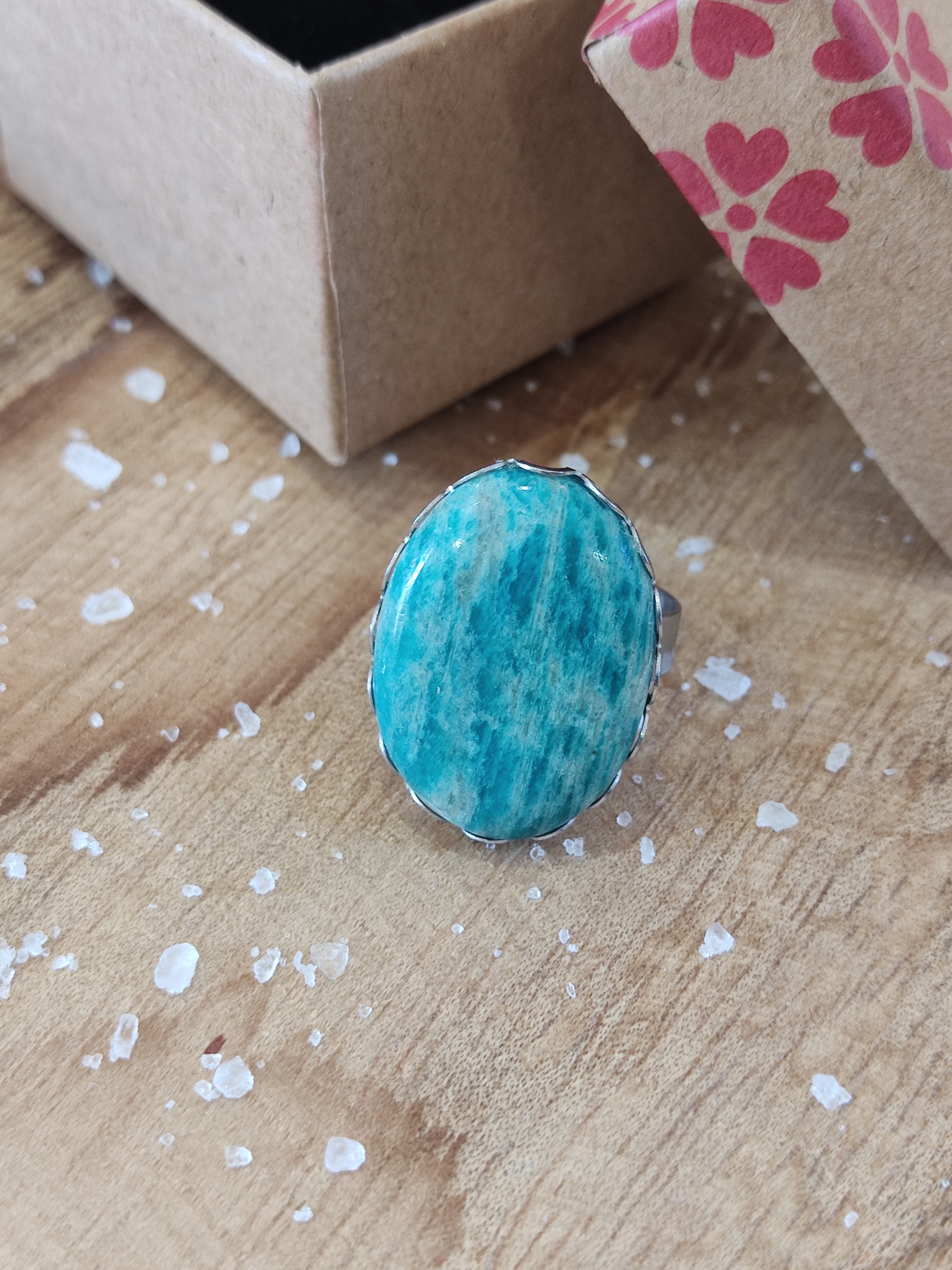 Bague 25x18 Amazonite