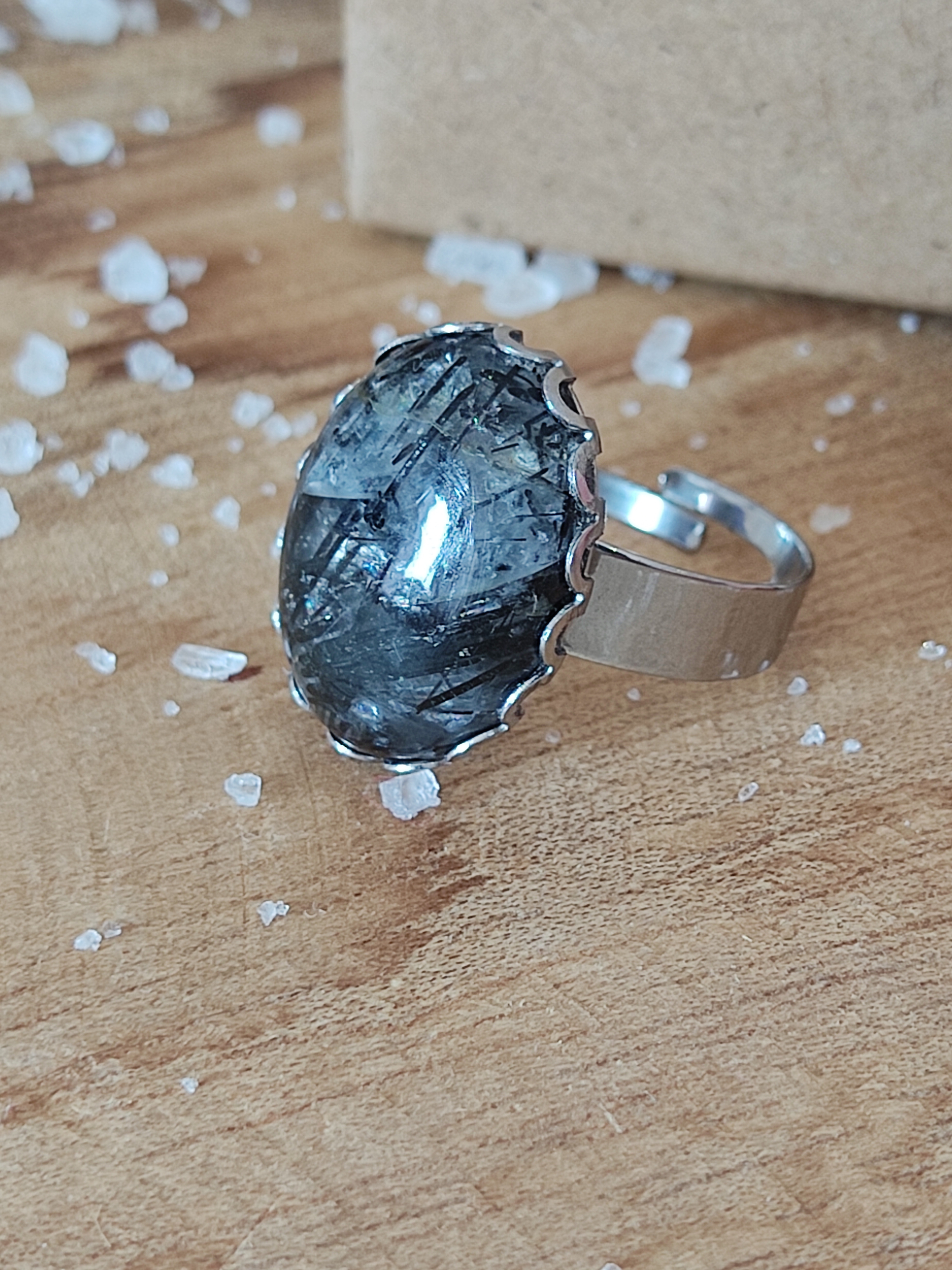 Bague 18x13 Quartz tourmaline 4