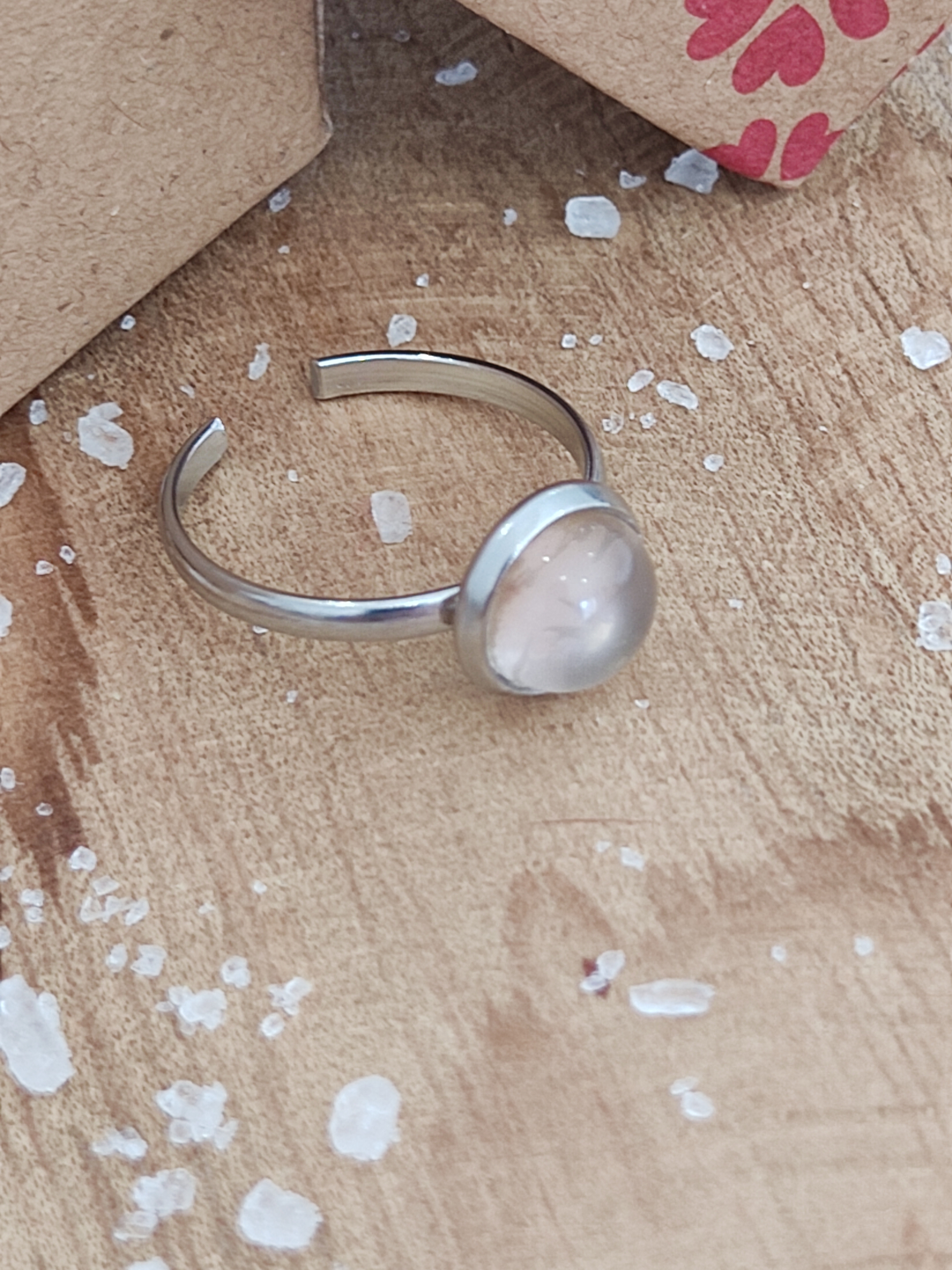 Bague 8mm Quartz rose 3