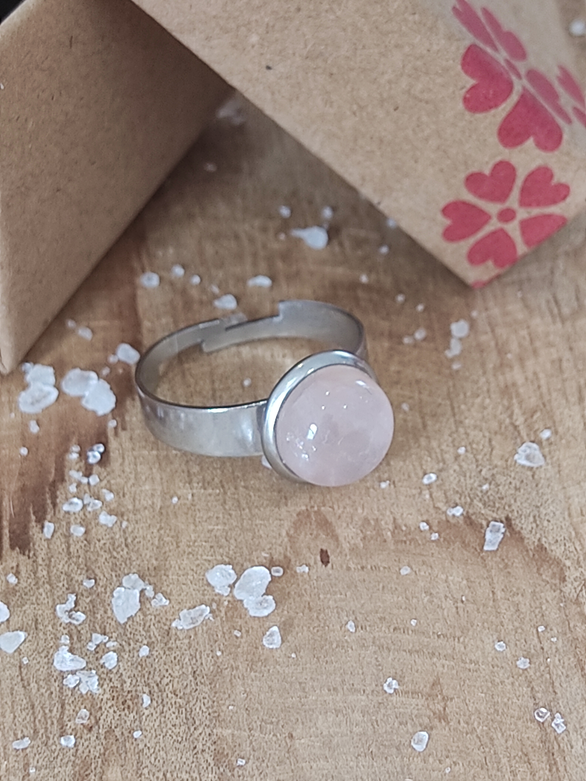 Bague 10mm quartz rose 4