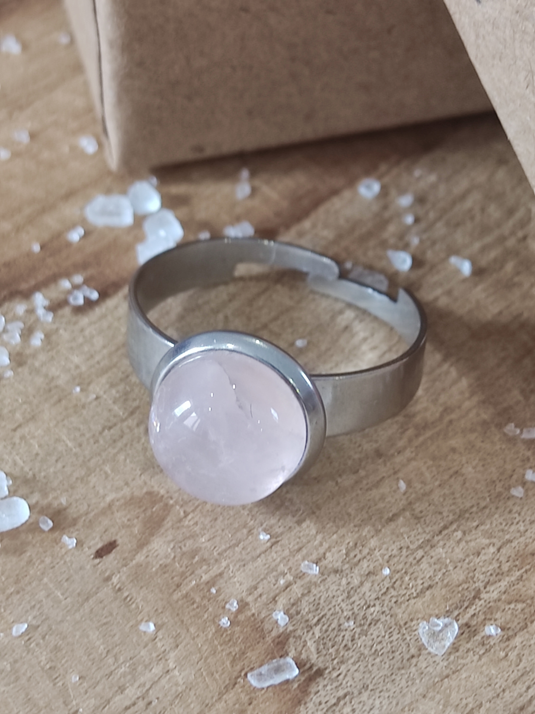 Bague 10mm quartz rose