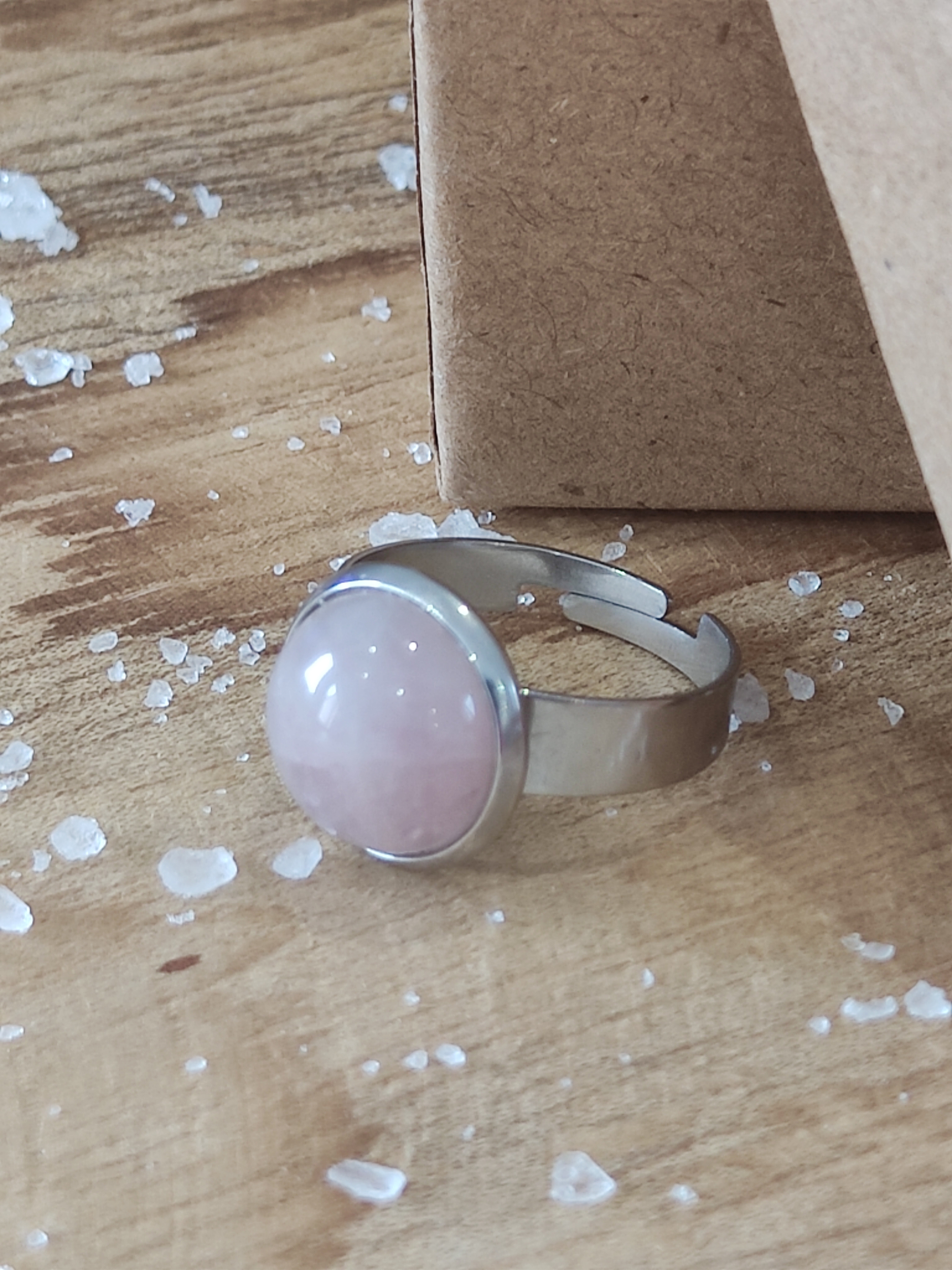 Bague 12mm Quartz rose