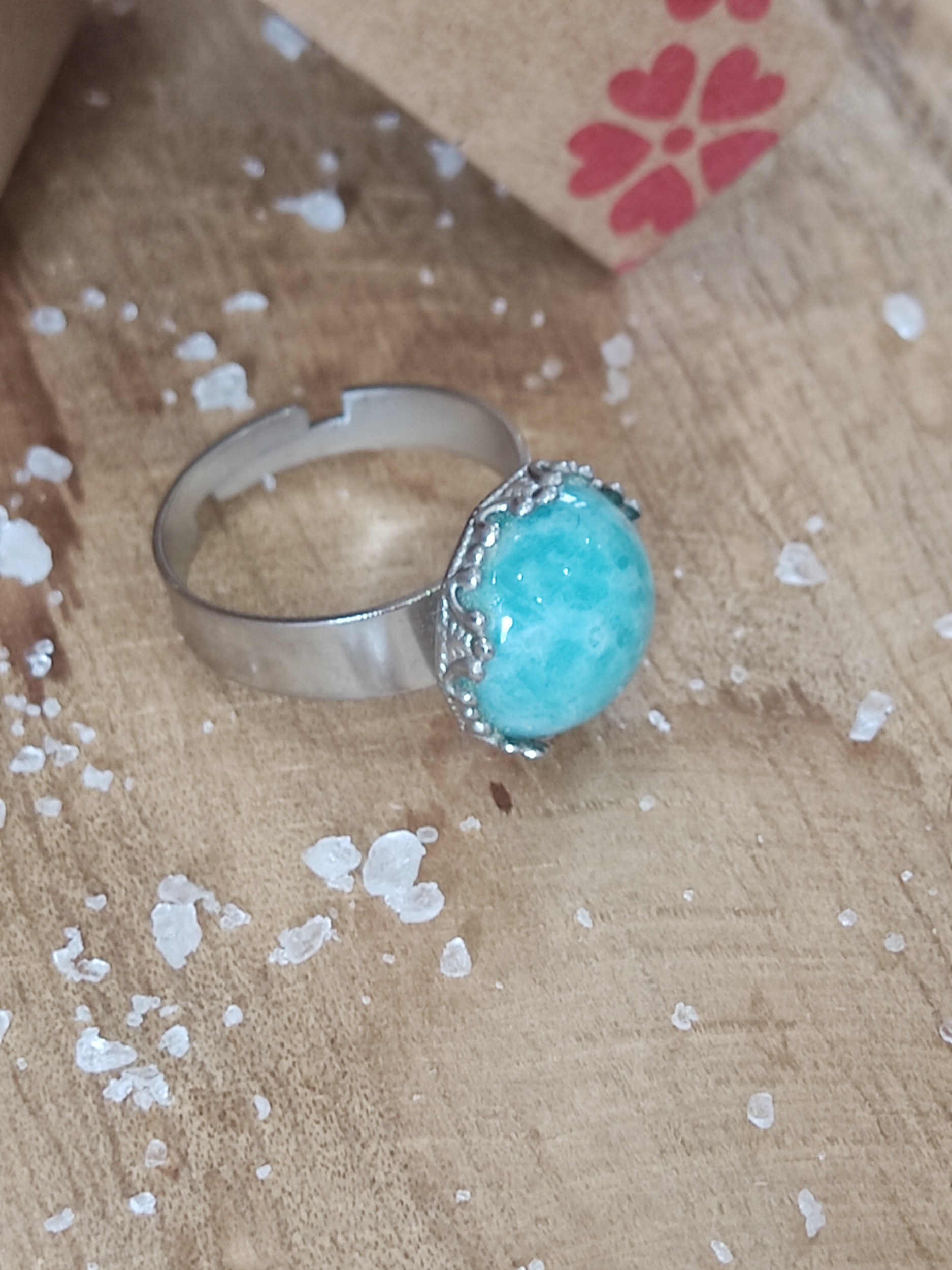 Bague 12mm amazonite 3