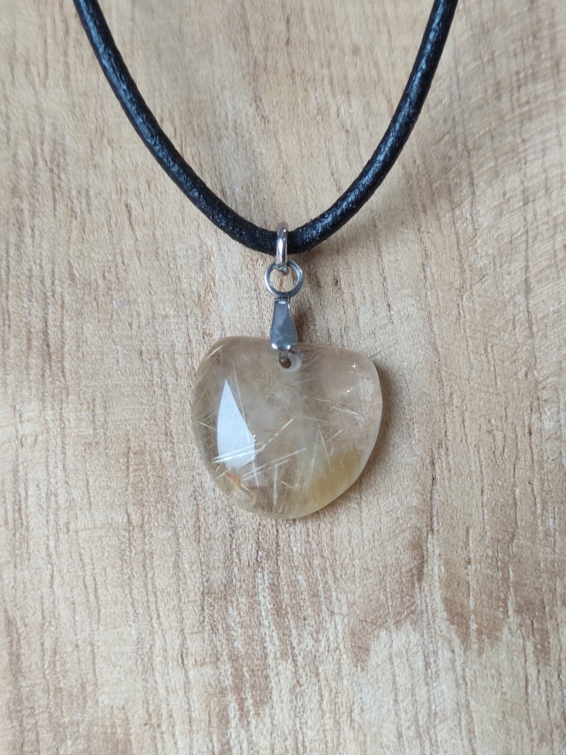 Collier cuir Quartz rutile 4