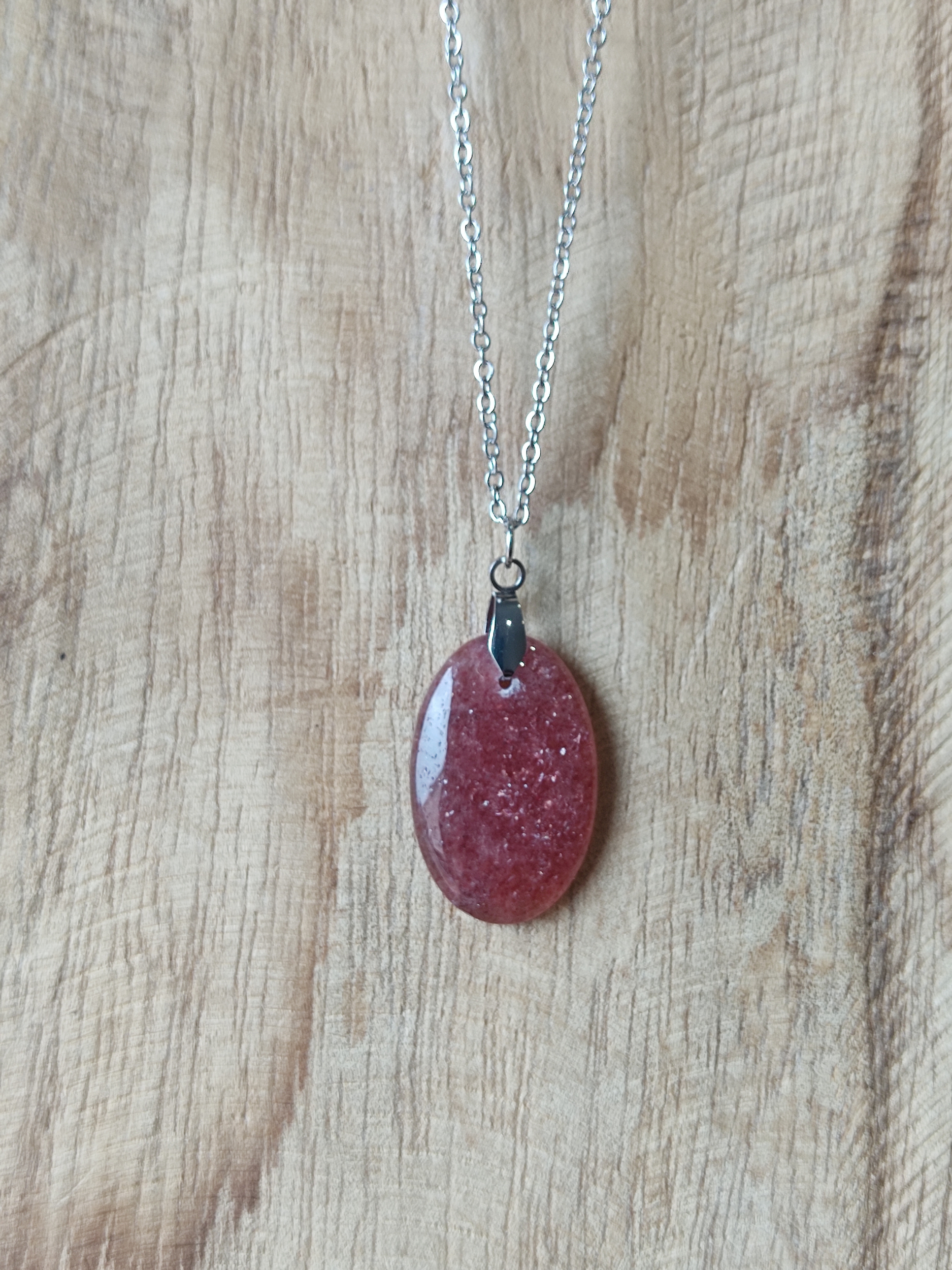 Collier Quartz fraise