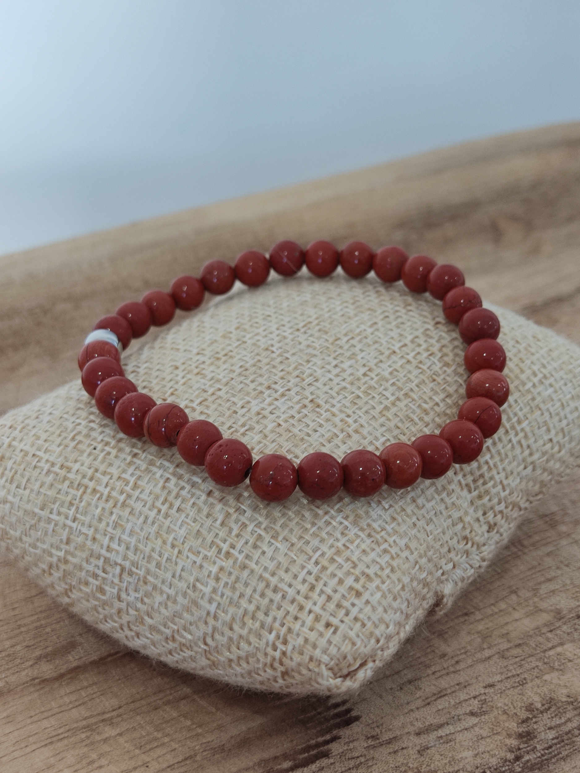 Bracelet Jaspe rouge 6mm 3