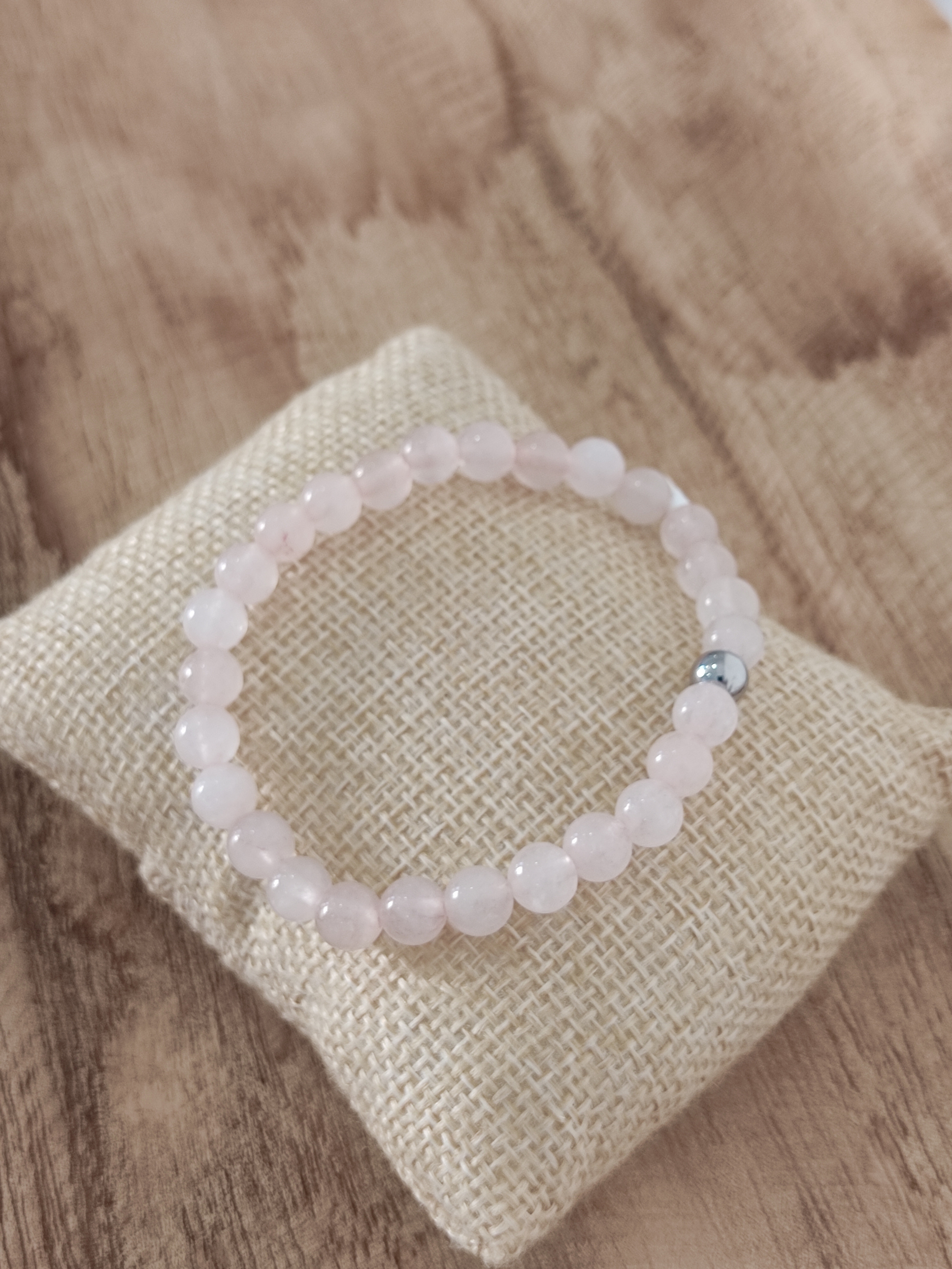Bracelet Quartz rose 6mm 2