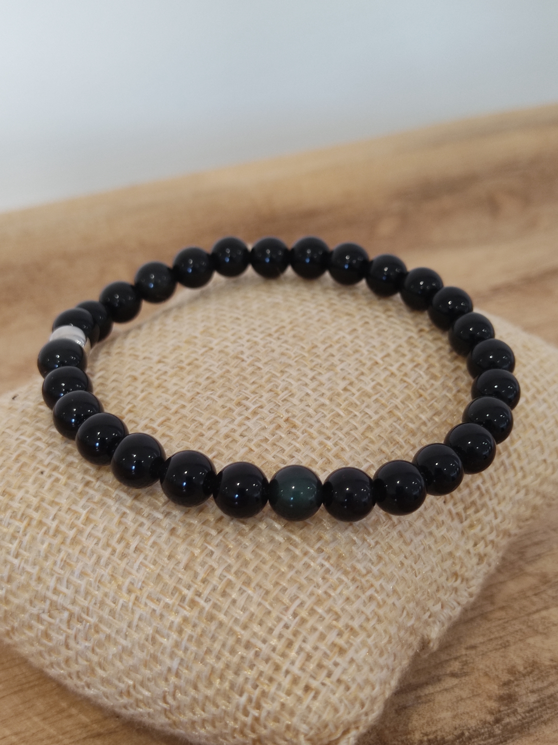 Bracelet Obsidienne 6mm 3
