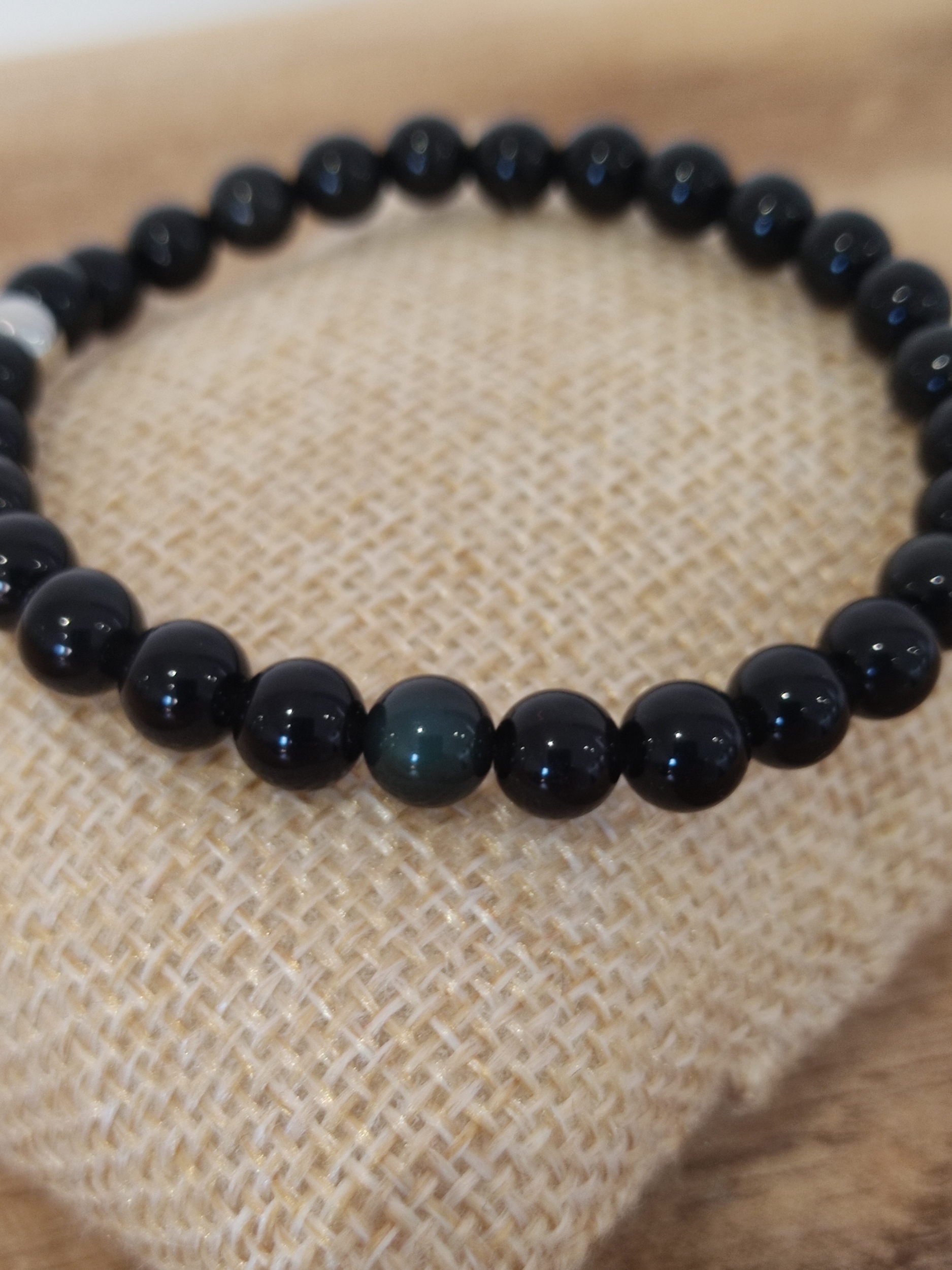 Bracelet Obsidienne 6mm 4
