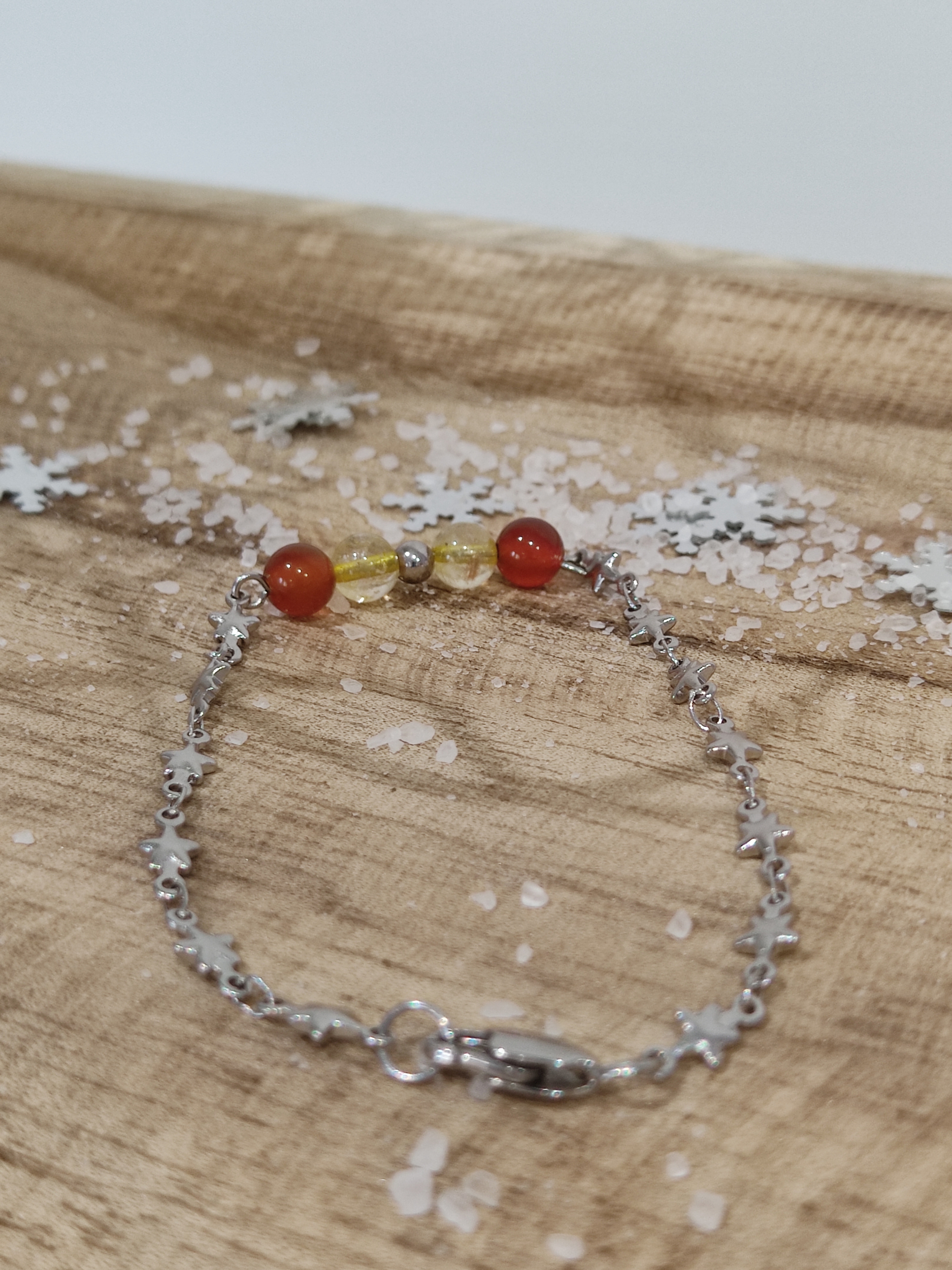 Bracelet tige cornaline citrine 4