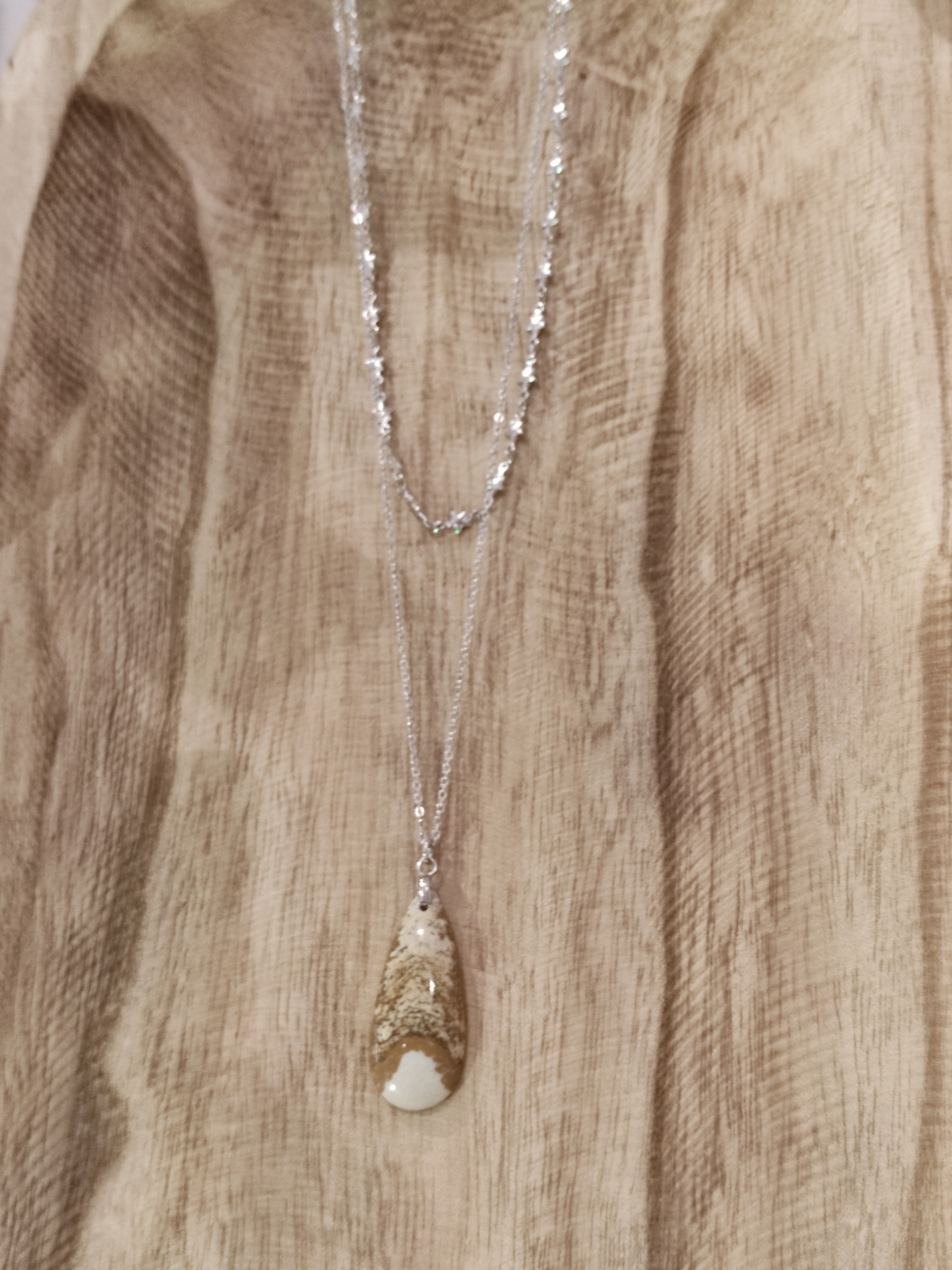 Collier jaspe paysage maille étoile 4