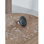 Bague 25x18 Obsdienne neige 2