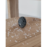 Bague 25x18 Obsdienne neige 3
