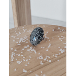 Bague 25x18 Obsdienne neige 5