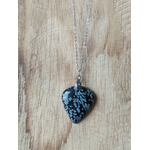 Collier Obsidienne neige goutte 2