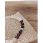 Bracelet Quartz rose Grenat 6mm 4