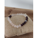 Bracelet Quartz rose Grenat 6mm